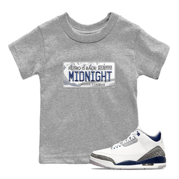 Air Jordan 3 Retro Midnight Navy shirt to match jordans Jordan Plate sneaker shirt 3s Midnight Navy SNRT sneaker tees baby toddler Heather Grey 1 cotton Shirt