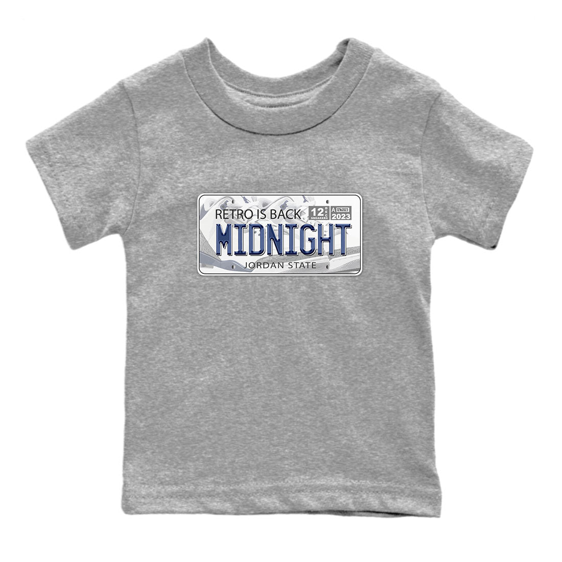 Air Jordan 3 Retro Midnight Navy shirt to match jordans Jordan Plate sneaker shirt 3s Midnight Navy SNRT sneaker tees baby toddler Heather Grey 2 cotton Shirt