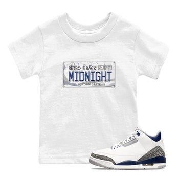 Air Jordan 3 Retro Midnight Navy shirt to match jordans Jordan Plate sneaker shirt 3s Midnight Navy SNRT sneaker tees baby toddler White 1 cotton Shirt