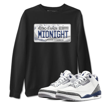Air Jordan 3 Retro Midnight Navy shirt to match jordans Jordan Plate sneaker shirt 3s Midnight Navy SNRT sneaker tees unisex crew neck cotton Black 1 crew neck shirt
