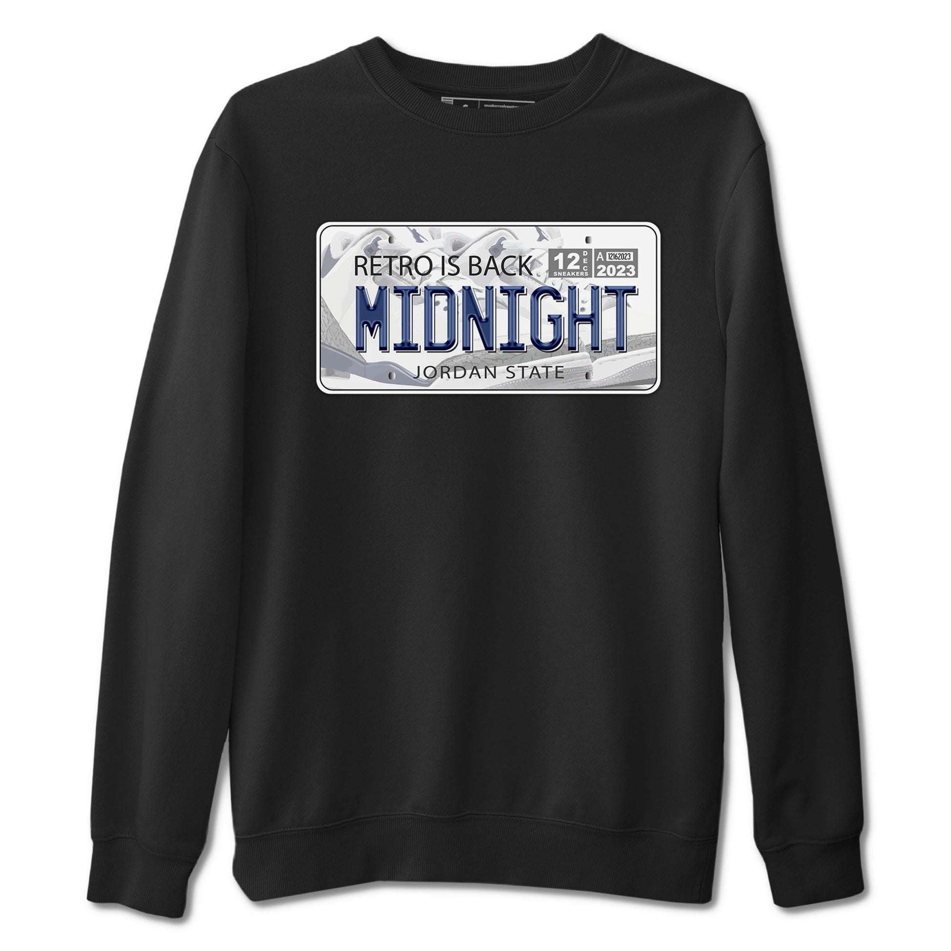 Air Jordan 3 Retro Midnight Navy shirt to match jordans Jordan Plate sneaker shirt 3s Midnight Navy SNRT sneaker tees unisex crew neck cotton Black 2 crew neck shirt