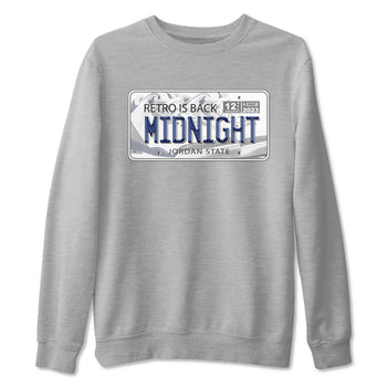 Air Jordan 3 Retro Midnight Navy shirt to match jordans Jordan Plate sneaker shirt 3s Midnight Navy SNRT sneaker tees unisex crew neck cotton Heather Grey 2 crew neck shirt