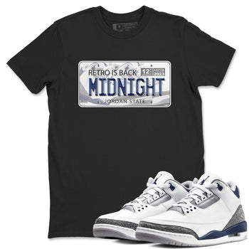Air Jordan 3 Retro Midnight Navy shirt to match jordans Jordan Plate sneaker shirt 3s Midnight Navy SNRT sneaker tees unisex crew neck cotton Black 1 crew neck shirt
