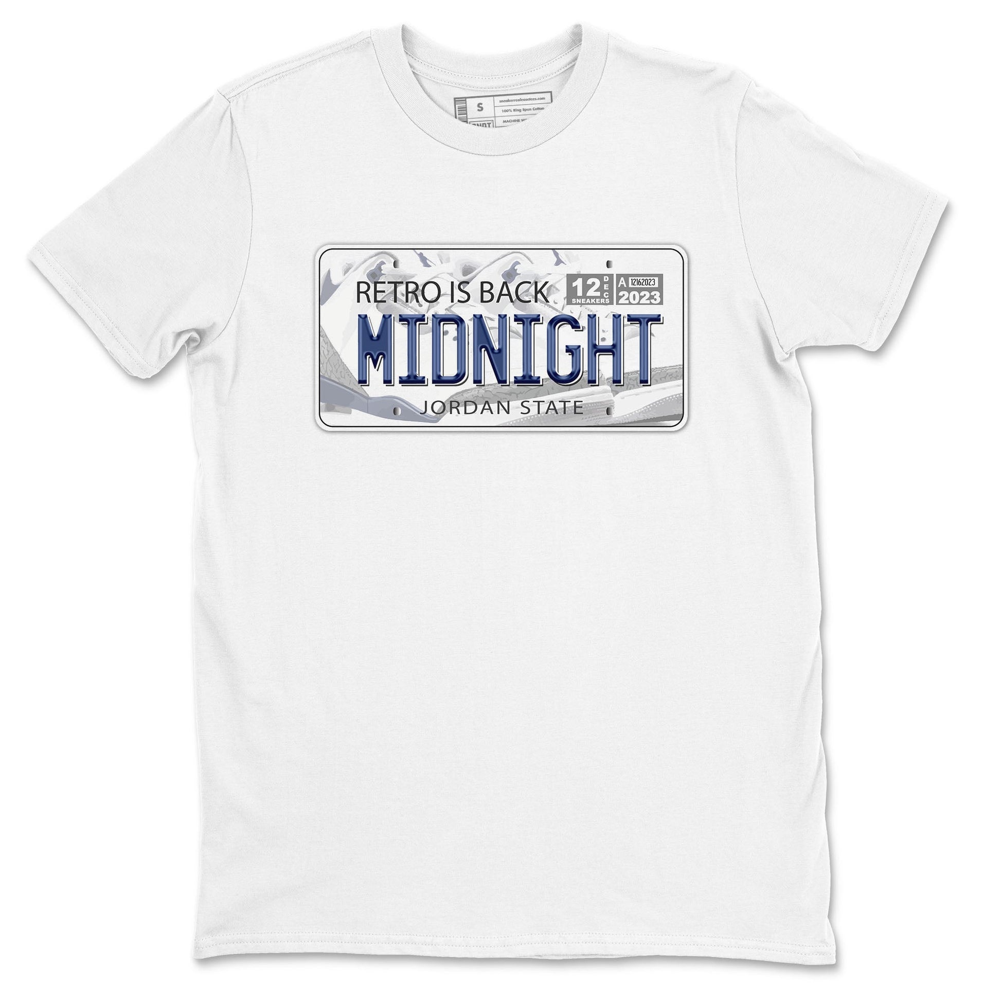 Air Jordan 3 Retro Midnight Navy shirt to match jordans Jordan Plate sneaker shirt 3s Midnight Navy SNRT sneaker tees unisex crew neck cotton White 2 crew neck shirt