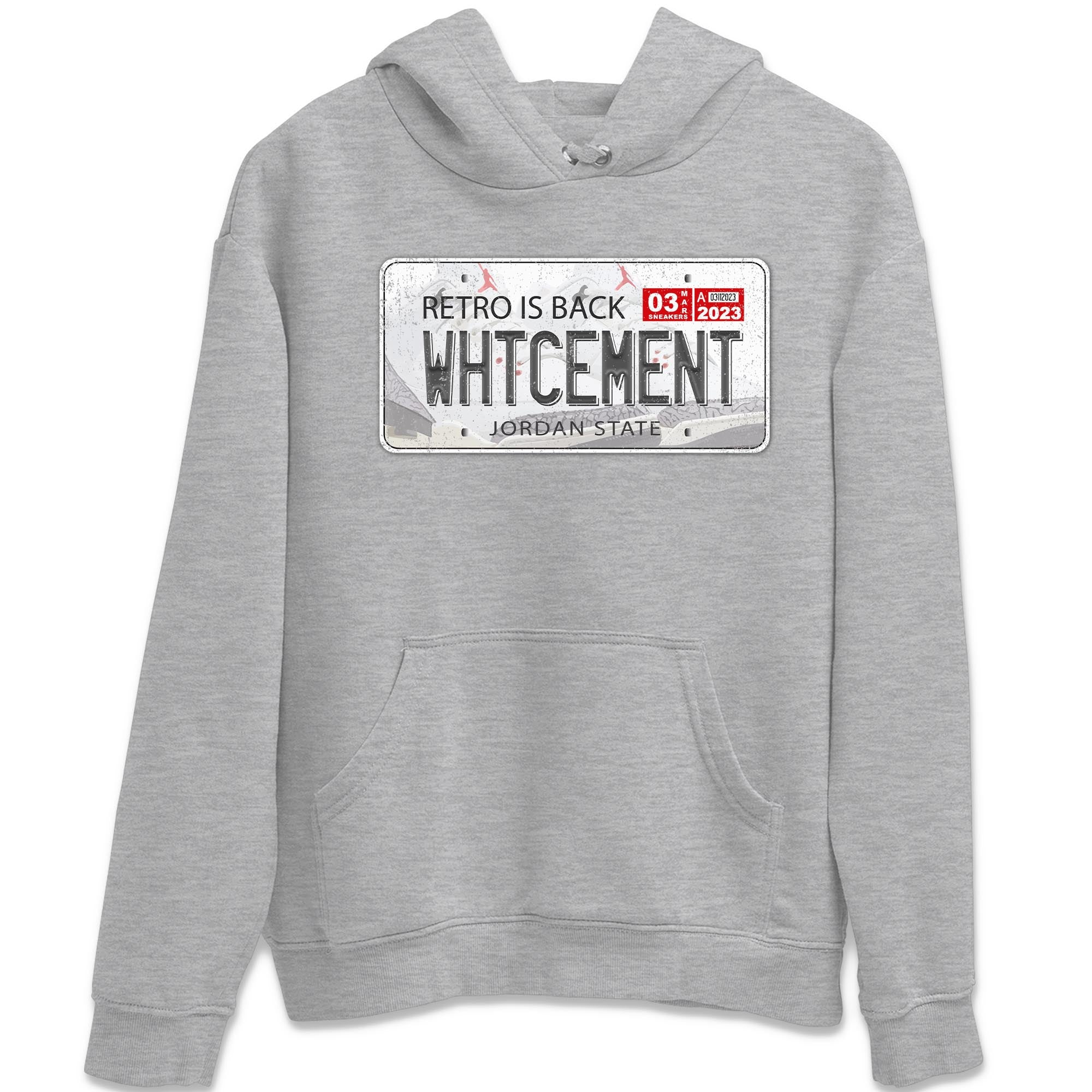 Air Jordan 3 White Cement Sneaker Match Tees Jordan Plate Sneaker Tees AJ 3s White Cement Sneaker Release Tees Unisex Shirts Heather Grey 2
