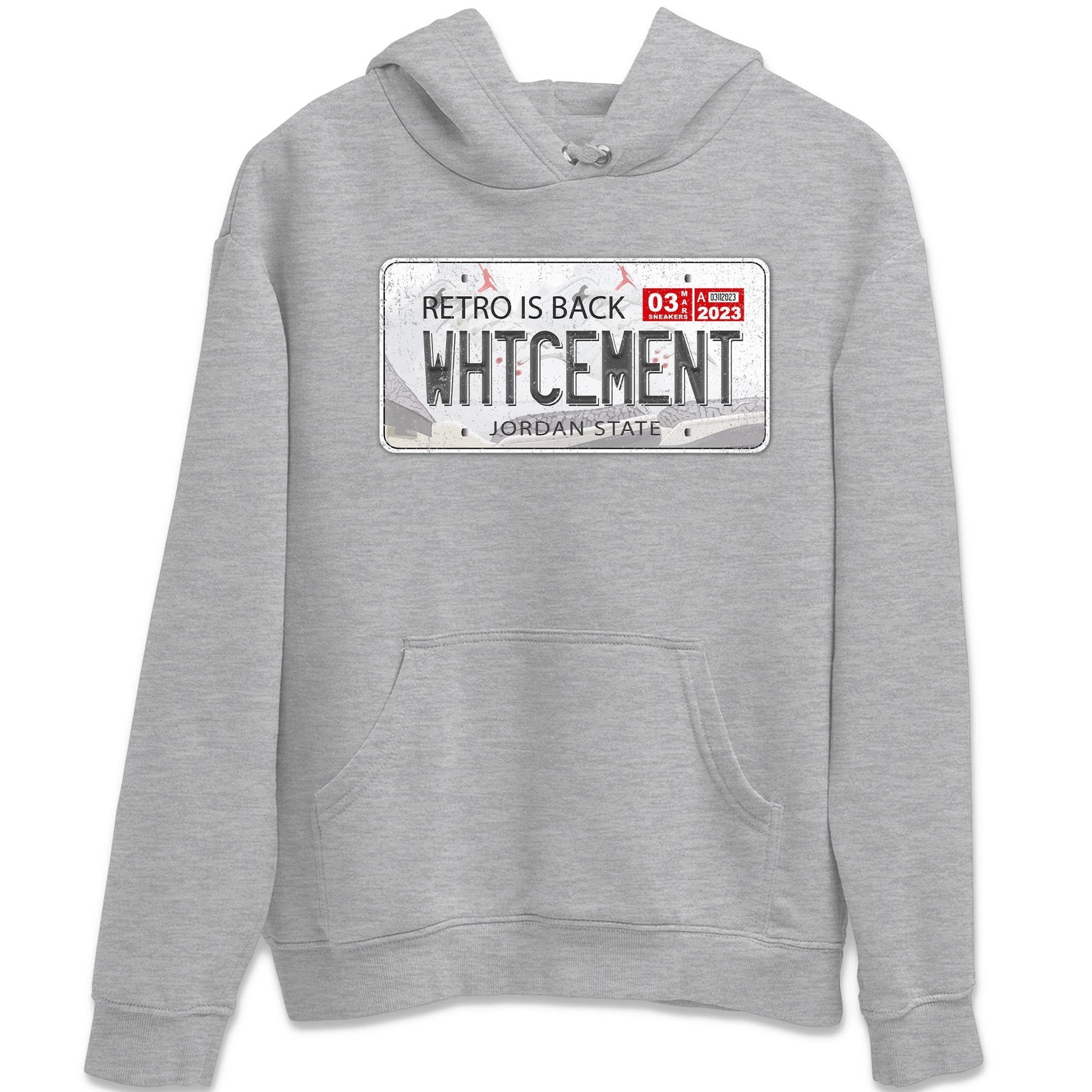 Air Jordan 3 White Cement Sneaker Match Tees Jordan Plate Sneaker Tees AJ 3s White Cement Sneaker Release Tees Unisex Shirts Heather Grey 2