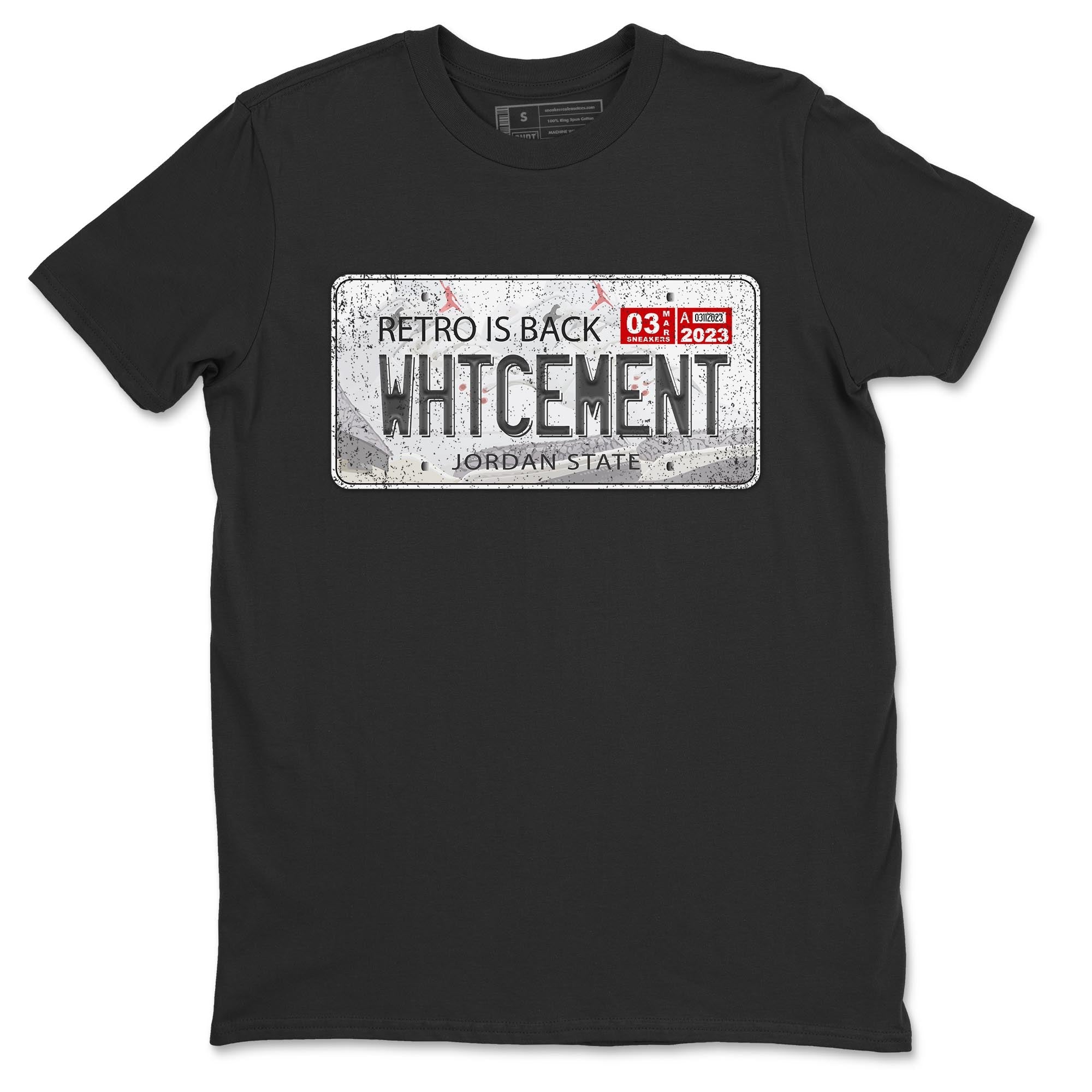 Air Jordan 3 White Cement Sneaker Match Tees Jordan Plate Sneaker Tees AJ 3s White Cement Sneaker Release Tees Unisex Shirts Black 2