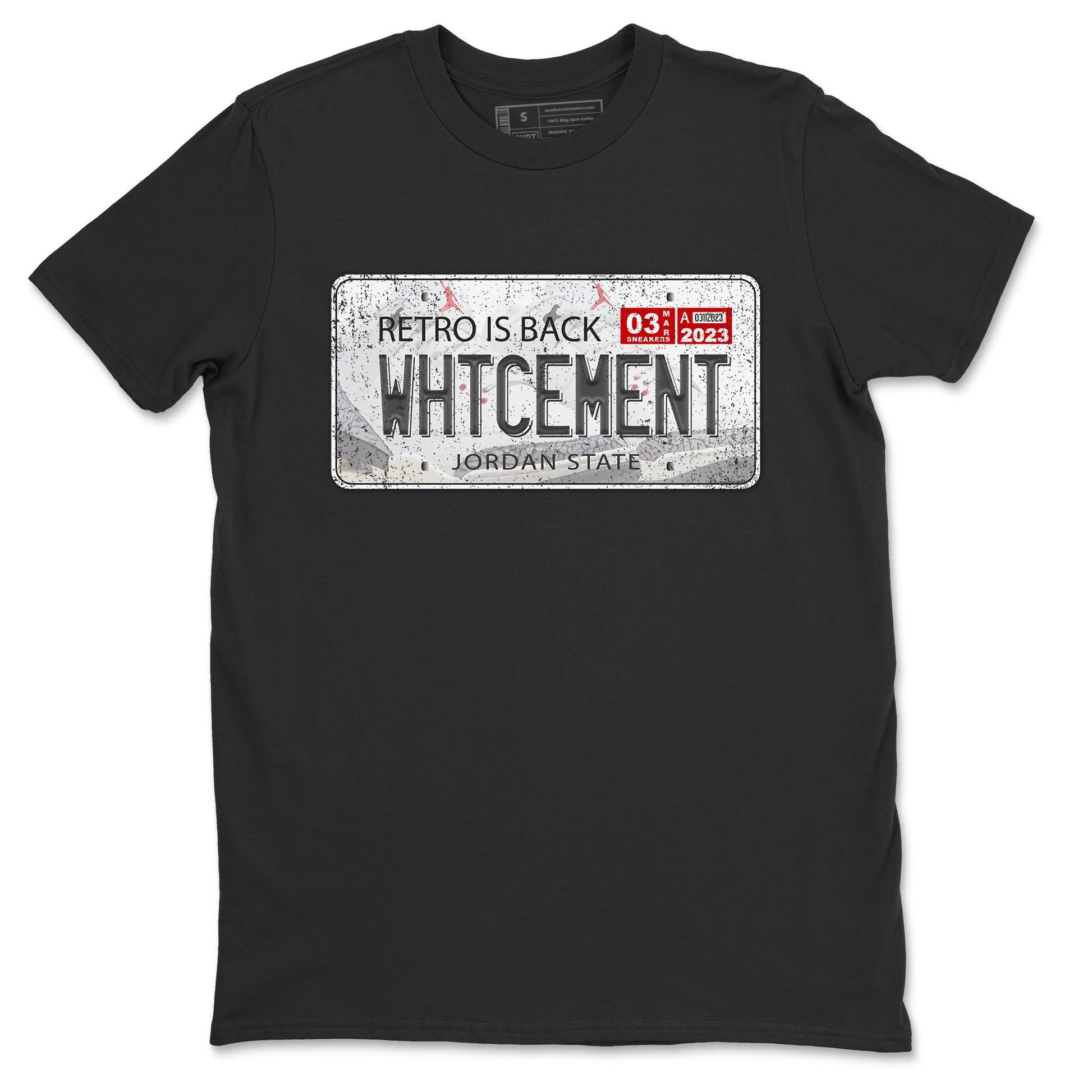 Air Jordan 3 White Cement Sneaker Match Tees Jordan Plate Sneaker Tees AJ 3s White Cement Sneaker Release Tees Unisex Shirts Black 2