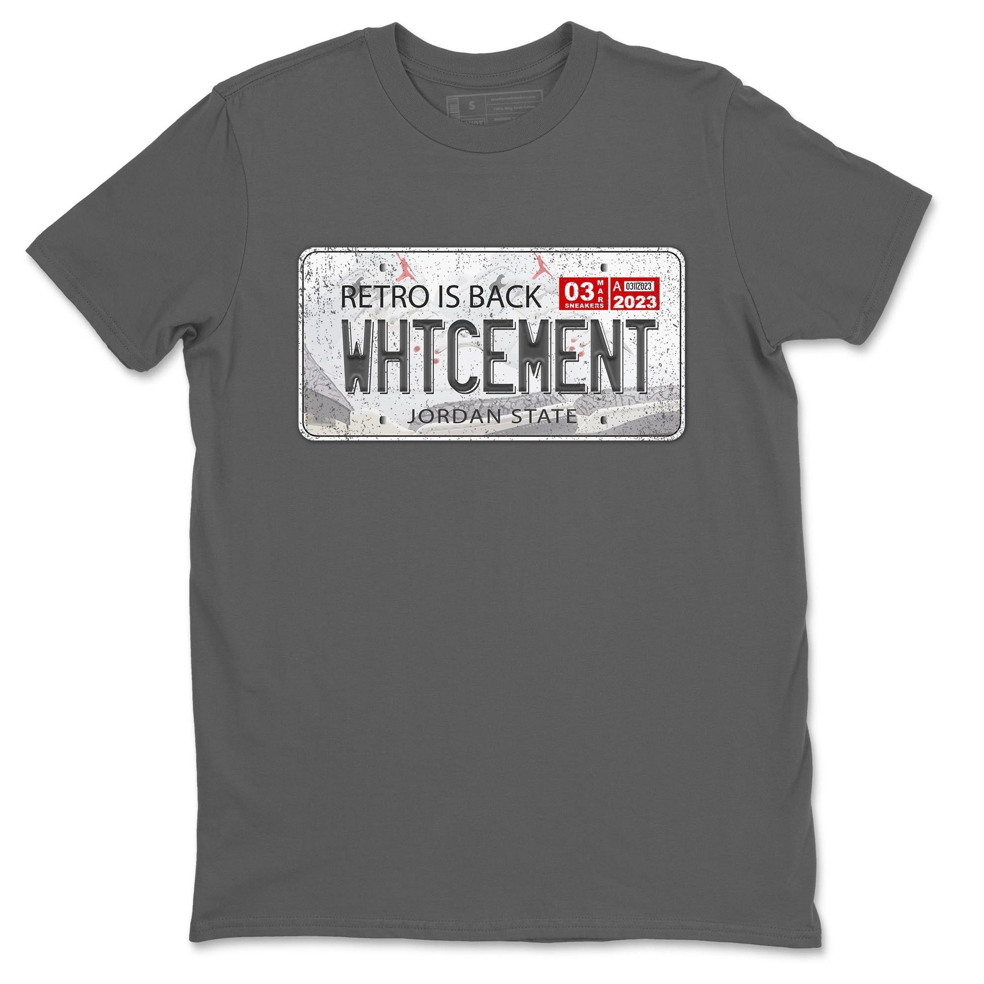 Air Jordan 3 White Cement Sneaker Match Tees Jordan Plate Sneaker Tees AJ 3s White Cement Sneaker Release Tees Unisex Shirts Cool Grey 2