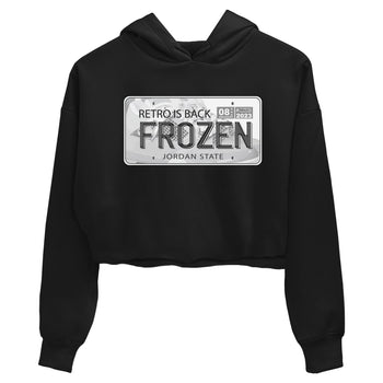 AJ4 Frozen Moments shirt to match jordans Jordan Plate sneaker tees Crew Neck AJ4 Frozen Moments SNRT Sneaker Release Tees Black 2 Crop T-Shirt