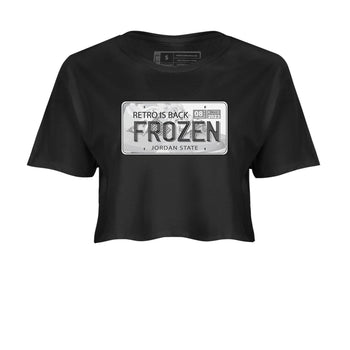 AJ4 Frozen Moments shirt to match jordans Jordan Plate sneaker tees Crew Neck AJ4 Frozen Moments SNRT Sneaker Release Tees Black 2 Crop T-Shirt