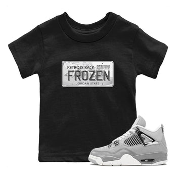 AJ4 Frozen Moments shirt to match jordans Jordan Plate sneaker tees Crew Neck AJ4 Frozen Moments SNRT Sneaker Release Tees Baby Toddler Black 1 T-Shirt