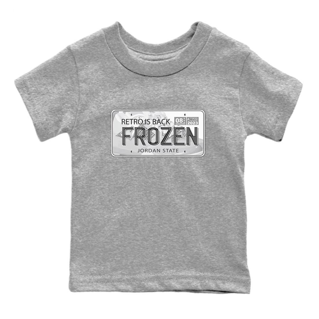 AJ4 Frozen Moments shirt to match jordans Jordan Plate sneaker tees Crew Neck AJ4 Frozen Moments SNRT Sneaker Release Tees Baby Toddler Heather Grey 2 T-Shirt