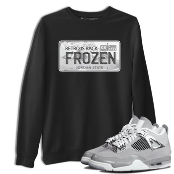 AJ4 Frozen Moments shirt to match jordans Jordan Plate sneaker tees Crew Neck AJ4 Frozen Moments SNRT Sneaker Release Tees Unisex Casual Shirts Black 1 T-Shirt