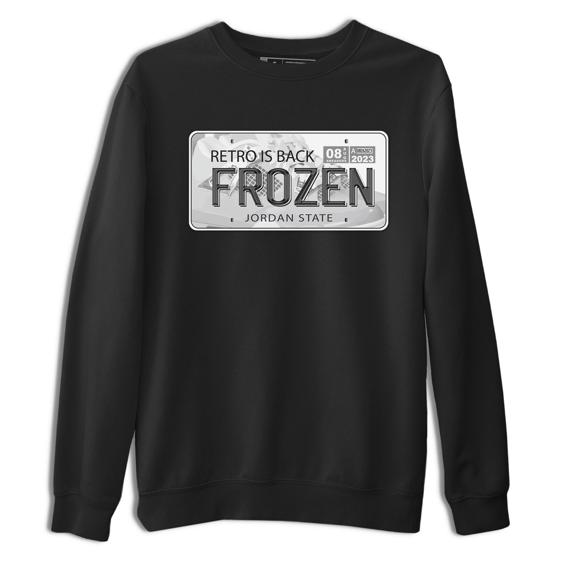 AJ4 Frozen Moments shirt to match jordans Jordan Plate sneaker tees Crew Neck AJ4 Frozen Moments SNRT Sneaker Release Tees Unisex Casual Shirts Black 2 T-Shirt