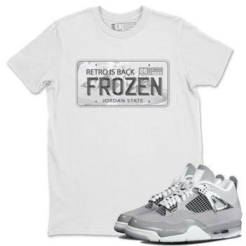 AJ4 Frozen Moments shirt to match jordans Jordan Plate sneaker tees Crew Neck AJ4 Frozen Moments SNRT Sneaker Release Tees Unisex Casual Shirts White 1 T-Shirt