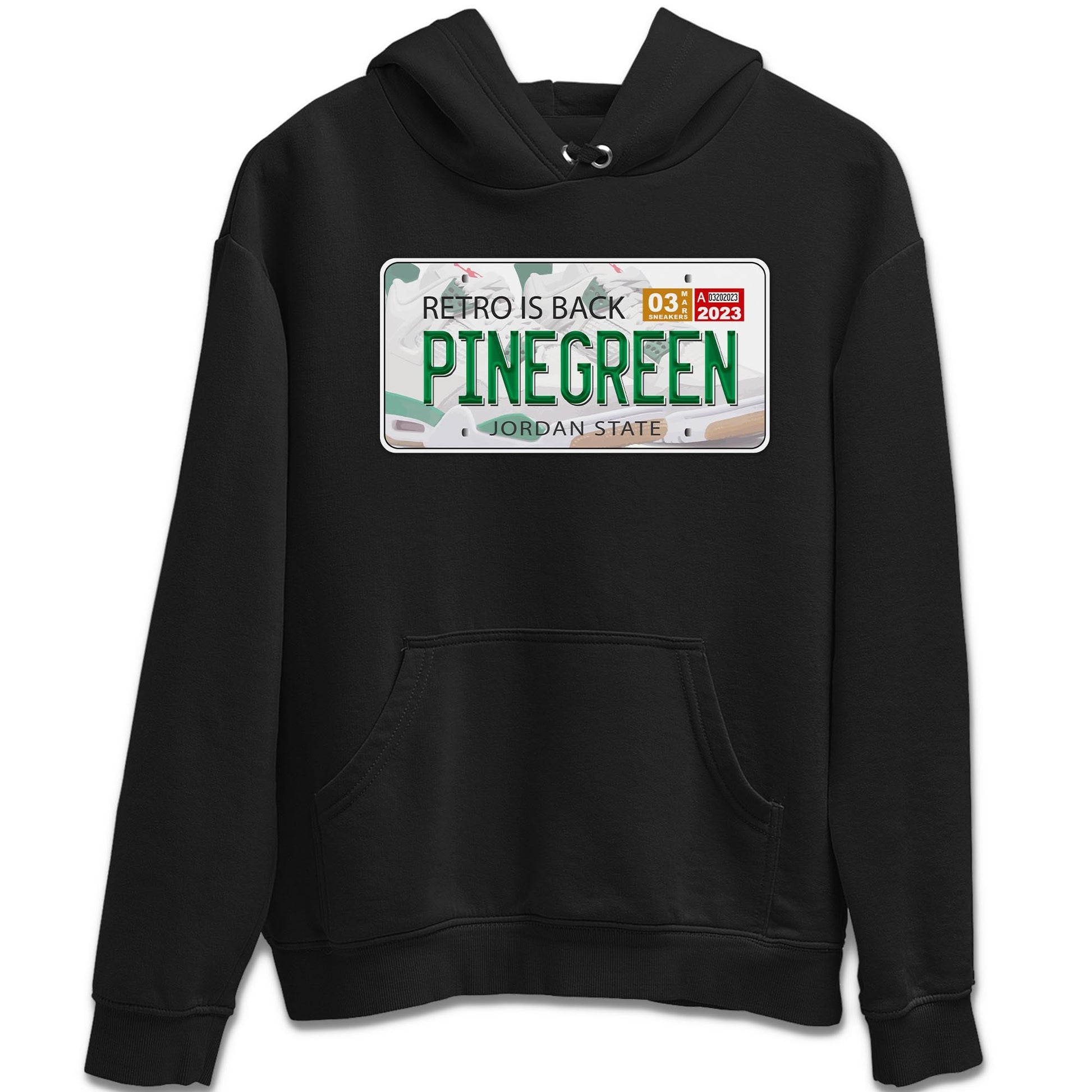 Air Jordan 4 Pine Green Sneaker Match Tees Jordan Plate Sneaker Tees AJ 4s Pine Green Sneaker Release Tees Unisex Shirts Black 2