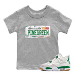 Jordan 4 Pine Green SB Sneaker Match Tees Jordan Plate Sneaker Tees 4s Pine Green Nike SB Sneaker Tees Sneaker Release Shirts Kids Shirts Heather Grey 1