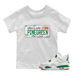 Jordan 4 Pine Green SB Sneaker Match Tees Jordan Plate Sneaker Tees 4s Pine Green Nike SB Sneaker Tees Sneaker Release Shirts Kids Shirts White 1