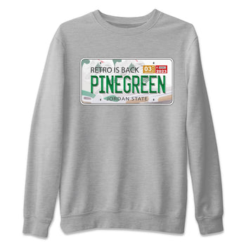 Jordan 4 Pine Green SB Sneaker Match Tees Jordan Plate Sneaker Tees 4s Pine Green Nike SB Sneaker Tees Sneaker Release Shirts Unisex Shirts Heather Grey 2