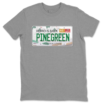 Air Jordan 4 Pine Green Sneaker Match Tees Jordan Plate Sneaker Tees AJ 4s Pine Green Sneaker Release Tees Unisex Shirts Heather Grey 2