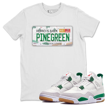 Air Jordan 4 Pine Green Sneaker Match Tees Jordan Plate Sneaker Tees AJ 4s Pine Green Sneaker Release Tees Unisex Shirts White 1