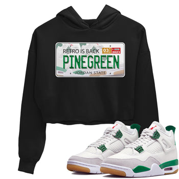 Air Jordan 4 Pine Green Sneaker Match Tees Jordan Plate Sneaker Tees AJ 4s Pine Green Sneaker Release Tees Women's Shirts Black 1