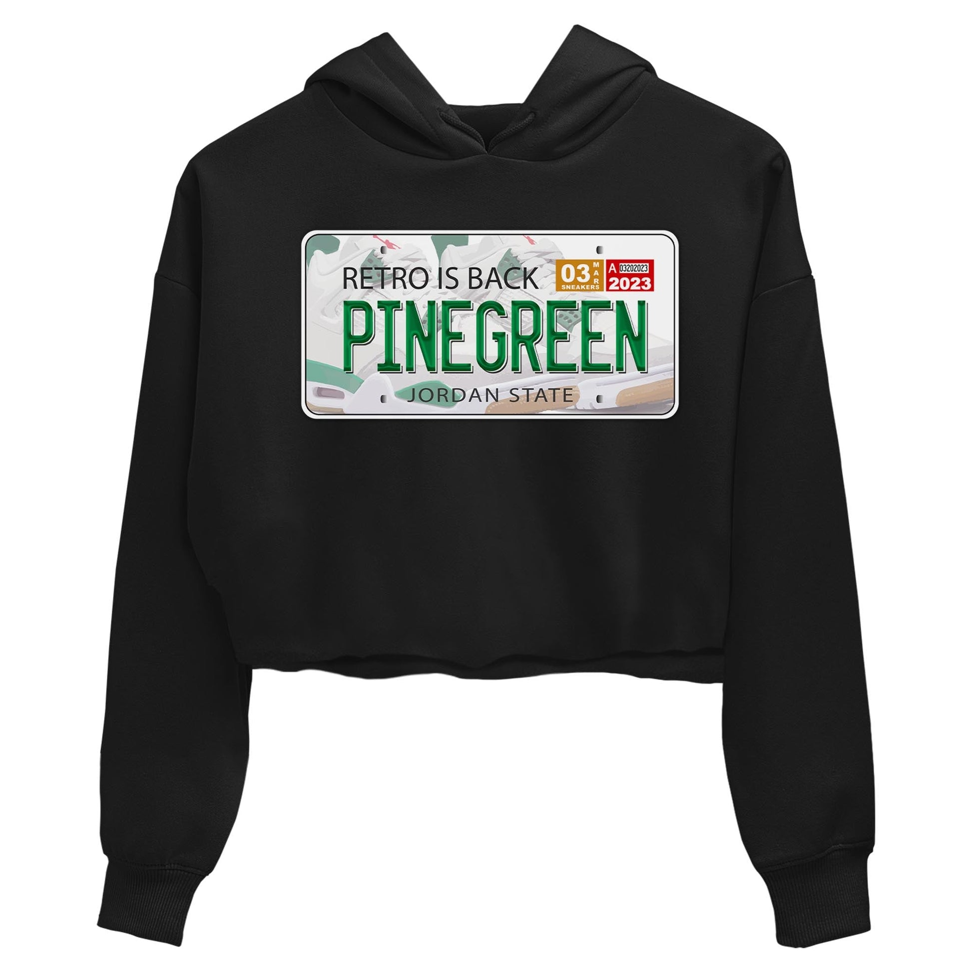 Air Jordan 4 Pine Green Sneaker Match Tees Jordan Plate Sneaker Tees AJ 4s Pine Green Sneaker Release Tees Women's Shirts Black 2