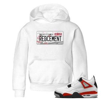 4s Red Cement shirt to match jordans Jordan Plate sneaker tees Air Jordan 4 Red Cement SNRT Sneaker Release Tees Baby Toddler White 1 T-Shirt