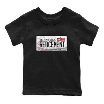 4s Red Cement shirt to match jordans Jordan Plate sneaker tees Air Jordan 4 Red Cement SNRT Sneaker Release Tees Baby Toddler Black 2 T-Shirt