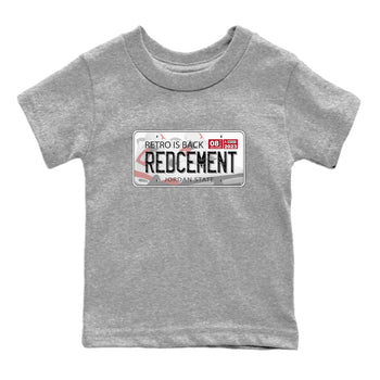 4s Red Cement shirt to match jordans Jordan Plate sneaker tees Air Jordan 4 Red Cement SNRT Sneaker Release Tees Baby Toddler Heather Grey 2 T-Shirt