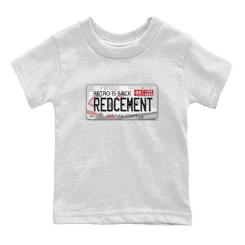 4s Red Cement shirt to match jordans Jordan Plate sneaker tees Air Jordan 4 Red Cement SNRT Sneaker Release Tees Baby Toddler White 2 T-Shirt