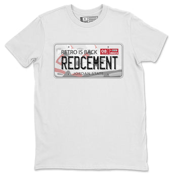 4s Red Cement shirt to match jordans Jordan Plate sneaker tees Air Jordan 4 Red Cement SNRT Sneaker Release Tees Crew Neck Casual Unisex White 2 T-Shirt