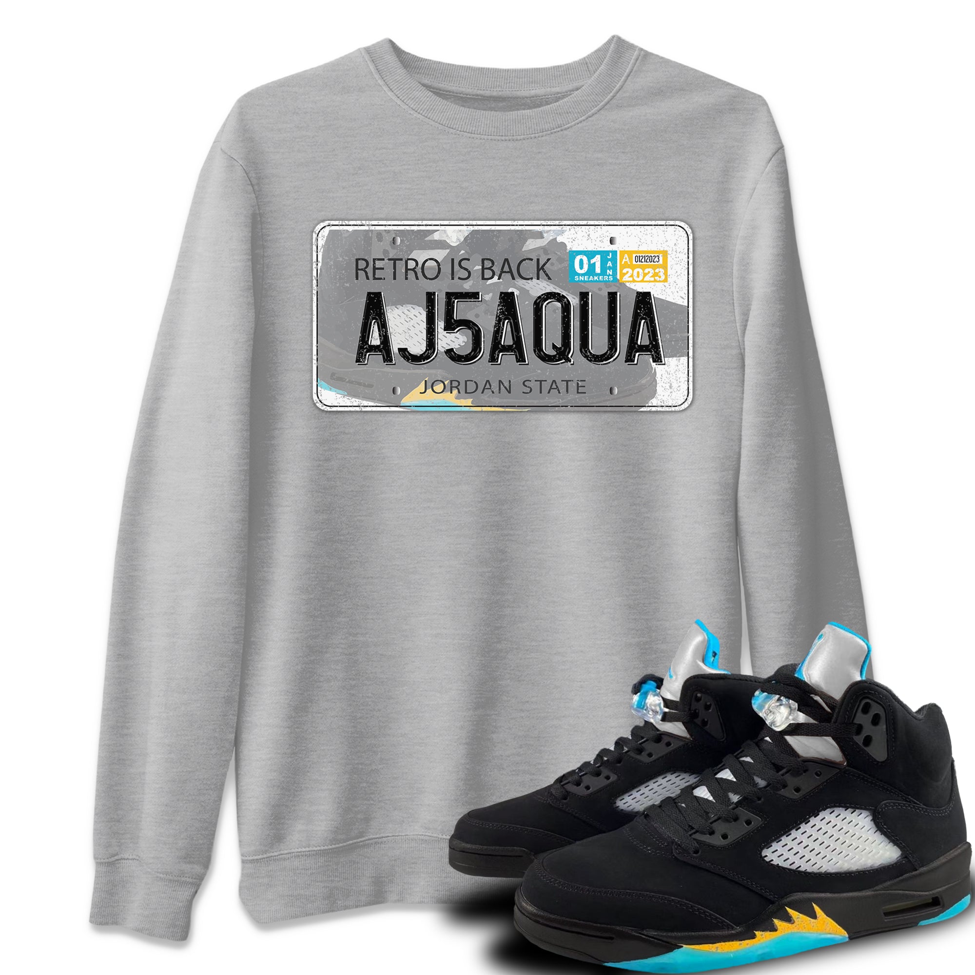 Jordan 5 Aqua Sneaker Match Tees Jordan Plate Sneaker Tees Jordan 5 Aqua Sneaker Release Tees Unisex Shirts