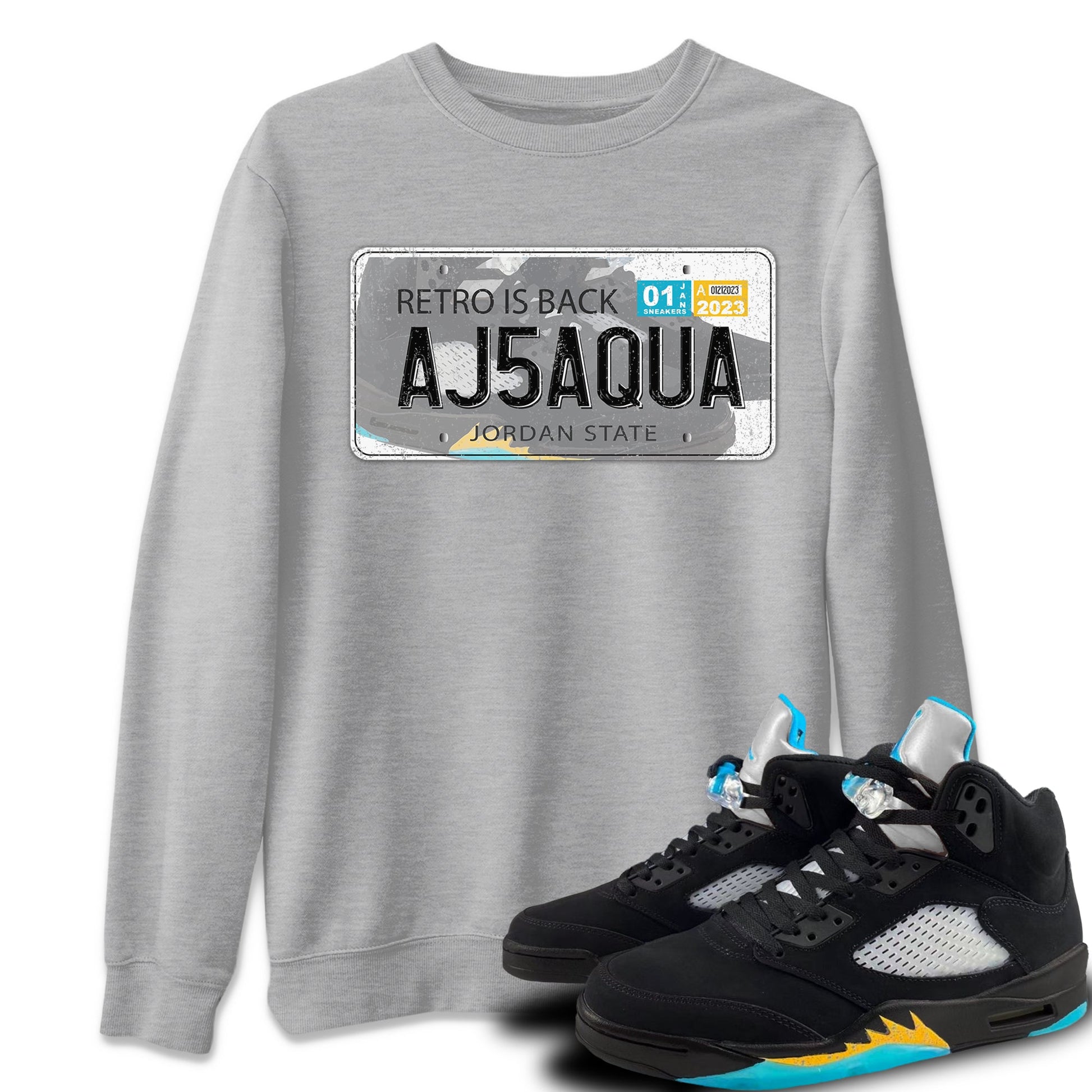 Jordan 5 Aqua Sneaker Match Tees Jordan Plate Sneaker Tees Jordan 5 Aqua Sneaker Release Tees Unisex Shirts