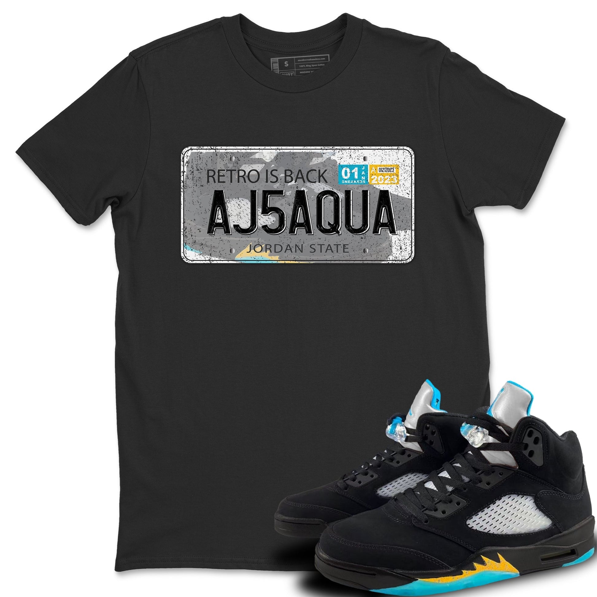 Jordan 5 Aqua Sneaker Match Tees Jordan Plate Sneaker Tees Jordan 5 Aqua Sneaker Release Tees Unisex Shirts