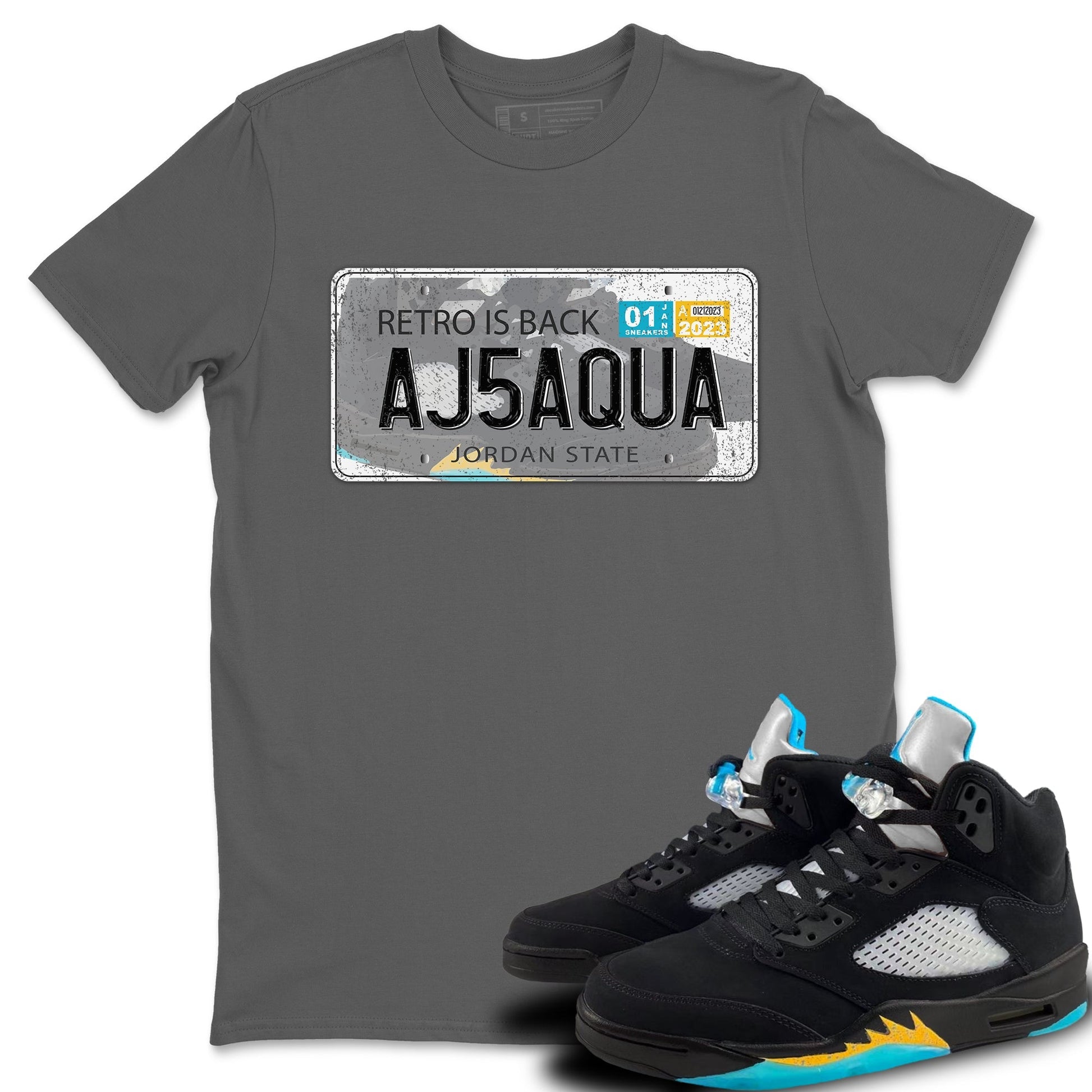 Jordan 5 Aqua Sneaker Match Tees Jordan Plate Sneaker Tees Jordan 5 Aqua Sneaker Release Tees Unisex Shirts