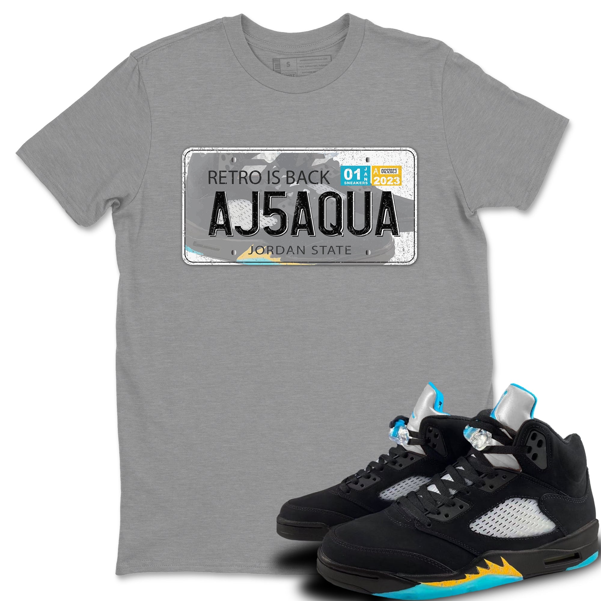 Jordan 5 Aqua Sneaker Match Tees Jordan Plate Sneaker Tees Jordan 5 Aqua Sneaker Release Tees Unisex Shirts