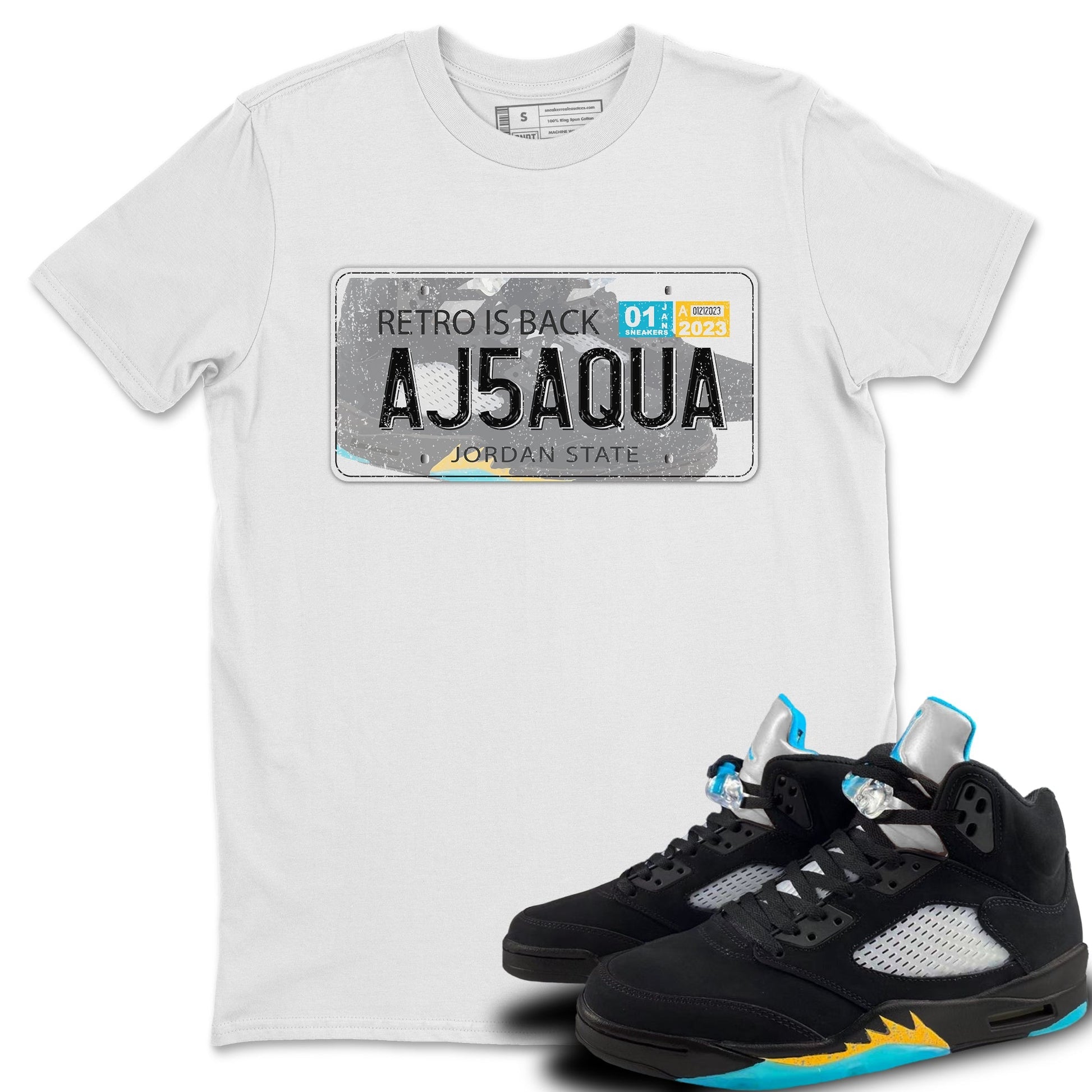 Jordan 5 Aqua Sneaker Match Tees Jordan Plate Sneaker Tees Jordan 5 Aqua Sneaker Release Tees Unisex Shirts