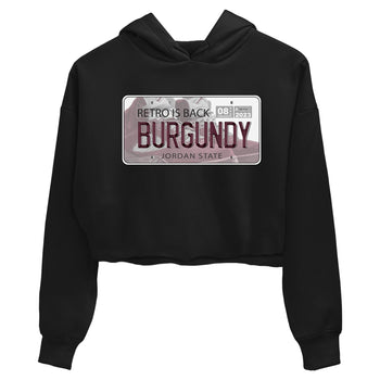 Jordan 5 Burgundy shirt to match jordans Jordan Plate sneaker tees Crew Neck AJ5 Burgundy SNRT Sneaker Release Tees Black 2 Crop T-Shirt