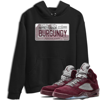 Jordan 5 Burgundy shirt to match jordans Jordan Plate sneaker tees Crew Neck AJ5 Burgundy SNRT Sneaker Release Tees Unisex Casual Shirts Black 1 T-Shirt