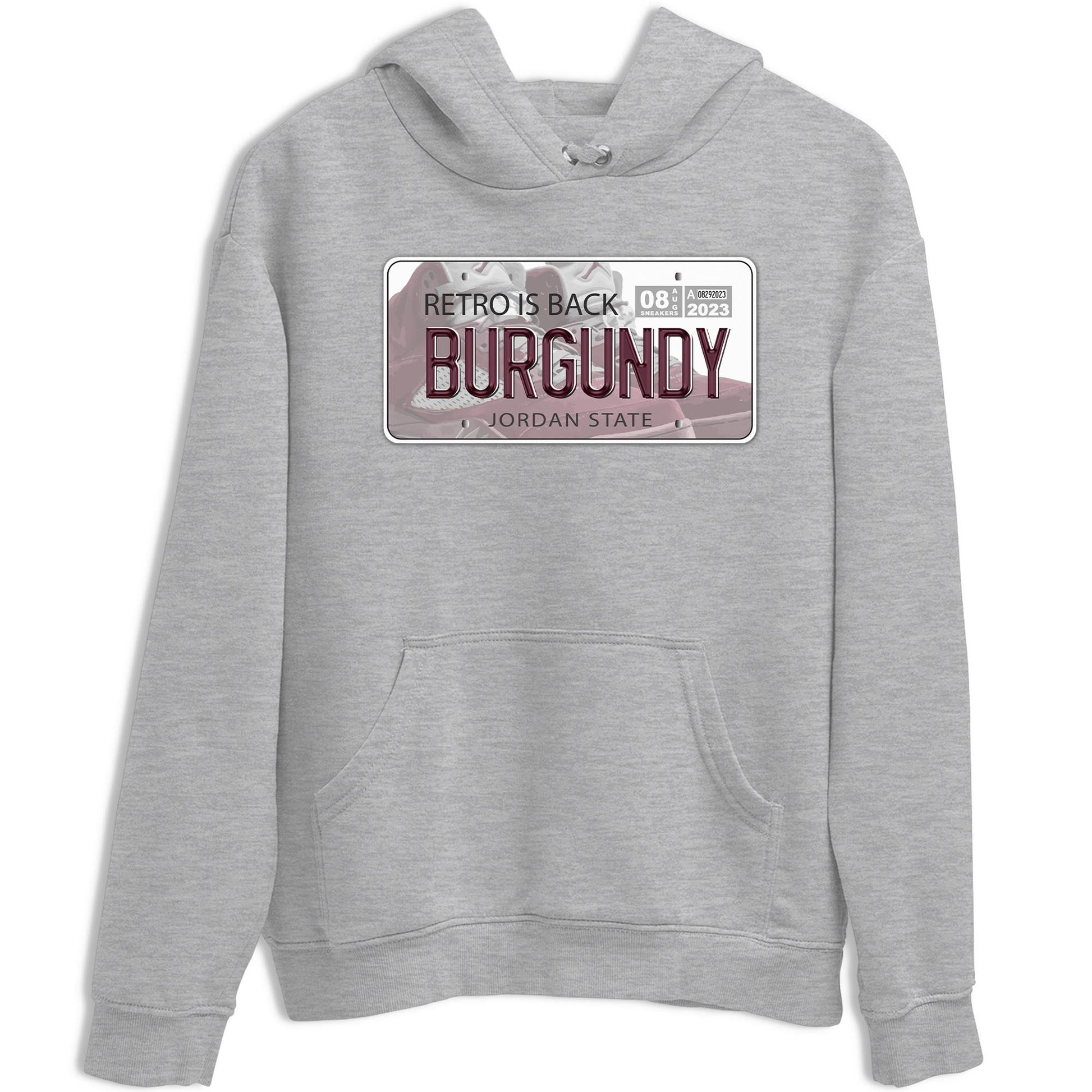 Jordan 5 Burgundy shirt to match jordans Jordan Plate sneaker tees Crew Neck AJ5 Burgundy SNRT Sneaker Release Tees Unisex Casual Shirts Heather Grey 2 T-Shirt