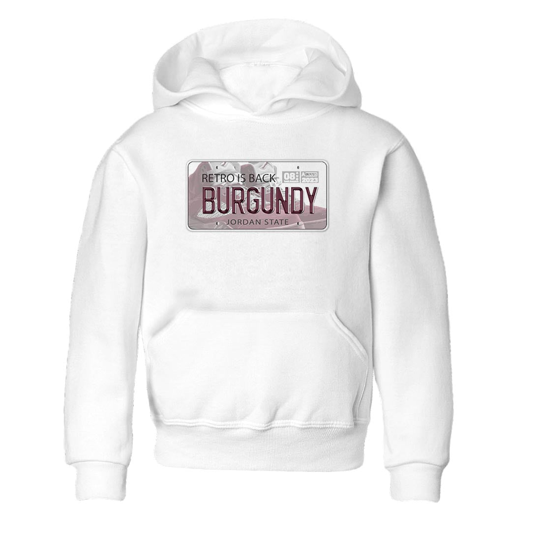 Jordan 5 Burgundy shirt to match jordans Jordan Plate sneaker tees Crew Neck AJ5 Burgundy SNRT Sneaker Release Tees Baby Toddler White 2 T-Shirt