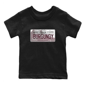 Jordan 5 Burgundy shirt to match jordans Jordan Plate sneaker tees Crew Neck AJ5 Burgundy SNRT Sneaker Release Tees Baby Toddler Black 2 T-Shirt