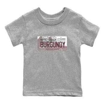 Jordan 5 Burgundy shirt to match jordans Jordan Plate sneaker tees Crew Neck AJ5 Burgundy SNRT Sneaker Release Tees Baby Toddler Heather Grey 2 T-Shirt