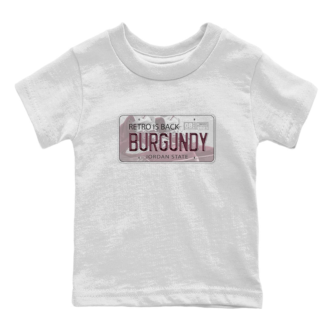 Jordan 5 Burgundy shirt to match jordans Jordan Plate sneaker tees Crew Neck AJ5 Burgundy SNRT Sneaker Release Tees Baby Toddler White 2 T-Shirt