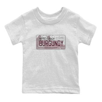 Jordan 5 Burgundy shirt to match jordans Jordan Plate sneaker tees Crew Neck AJ5 Burgundy SNRT Sneaker Release Tees Baby Toddler White 2 T-Shirt