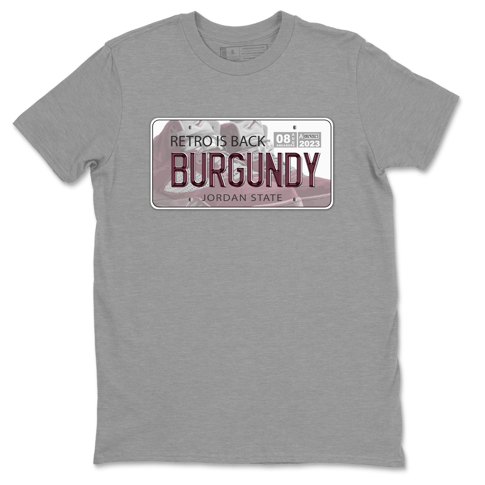 Jordan 5 Burgundy shirt to match jordans Jordan Plate sneaker tees Crew Neck AJ5 Burgundy SNRT Sneaker Release Tees Unisex Casual Shirts Heather Grey 2 T-Shirt