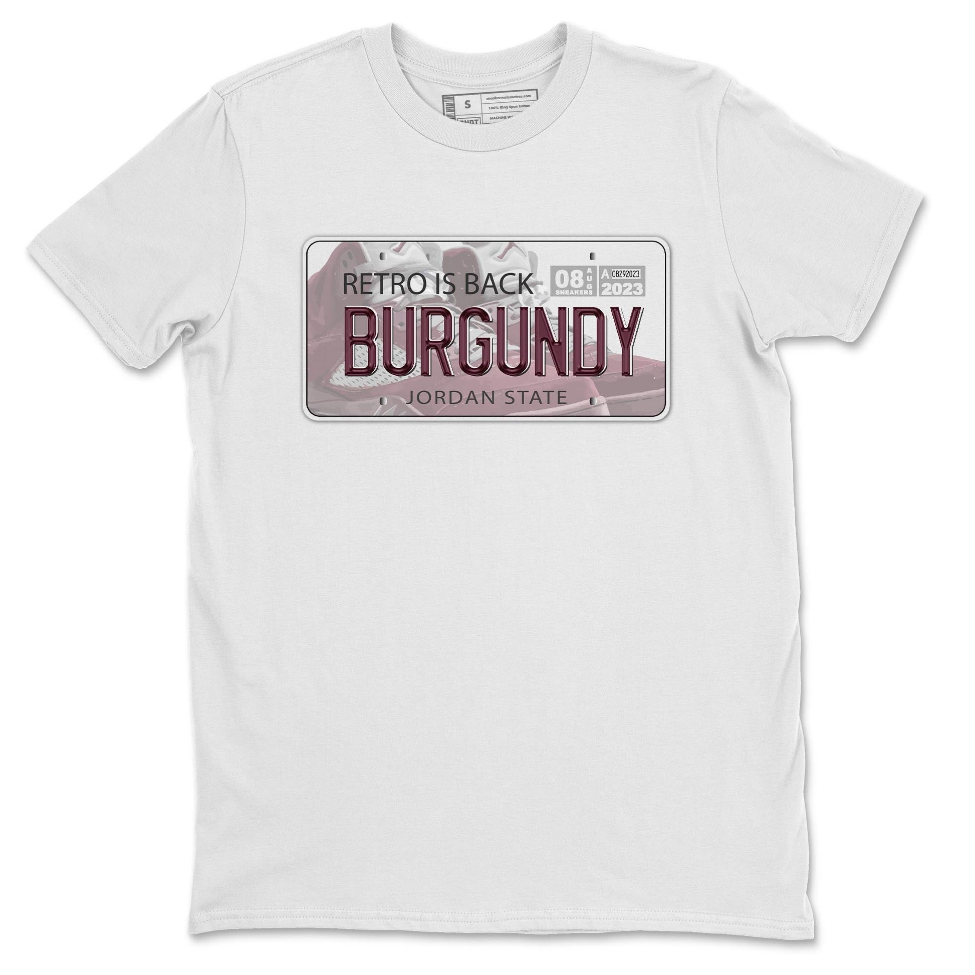 Jordan 5 Burgundy shirt to match jordans Jordan Plate sneaker tees Crew Neck AJ5 Burgundy SNRT Sneaker Release Tees Unisex Casual Shirts White 2 T-Shirt