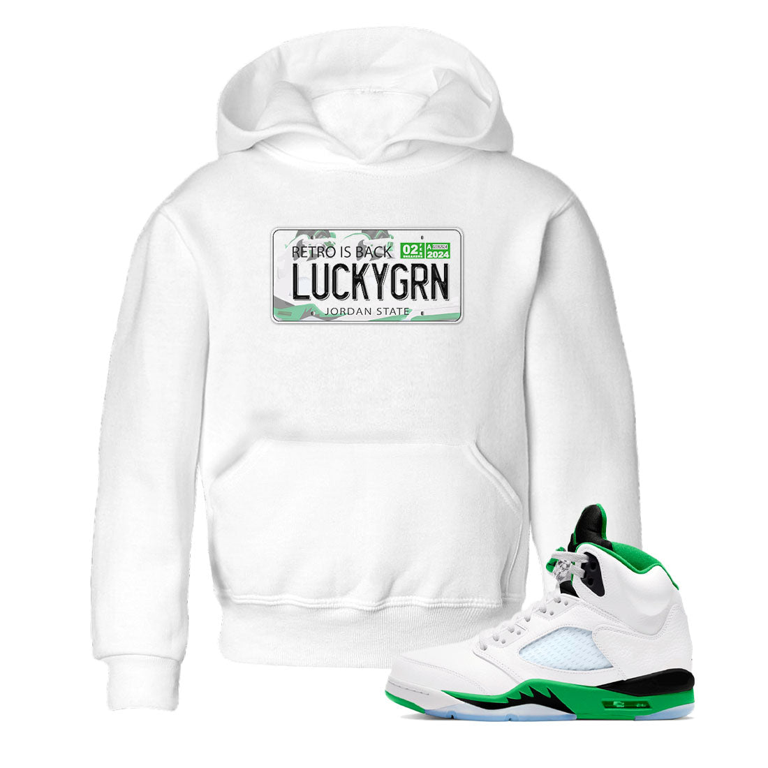 5s Lucky Green shirt to match jordans Jordan Plate sneaker tees Air Jordan 5 Lucky Green SNRT sneaker release tees baby toddler White 1 cotton Shirt